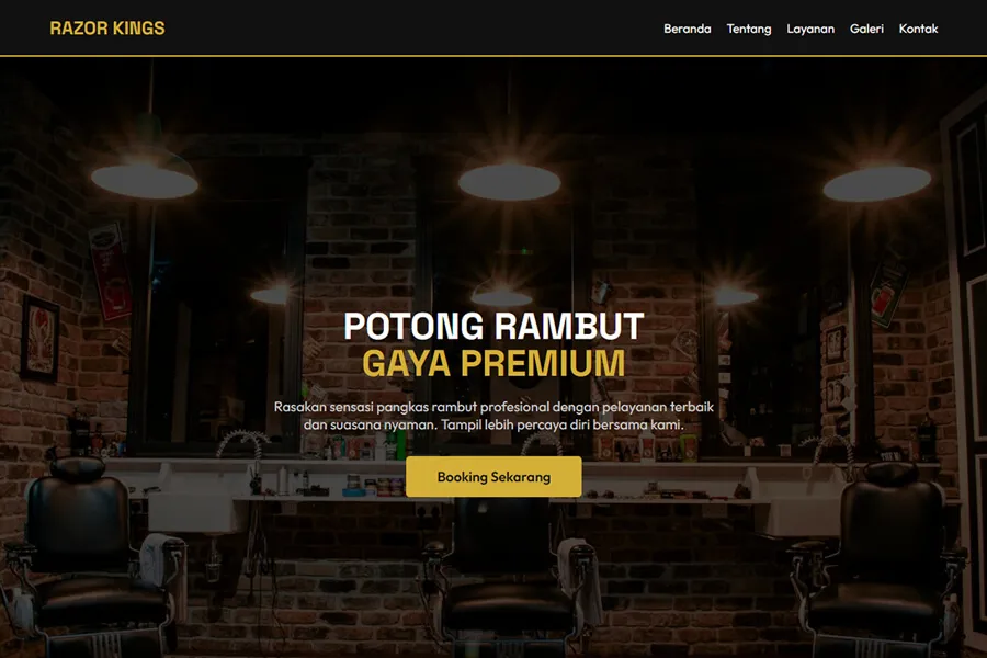 RAZOR KINGS - Modern Elegant Barbershop Landing Page
