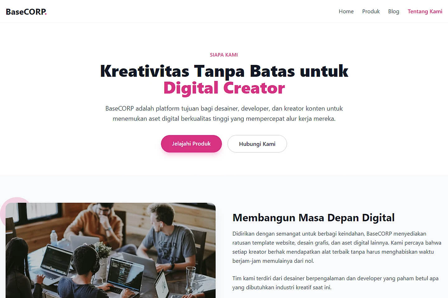 BaseCORP - Creative Digital Asset Landing Page