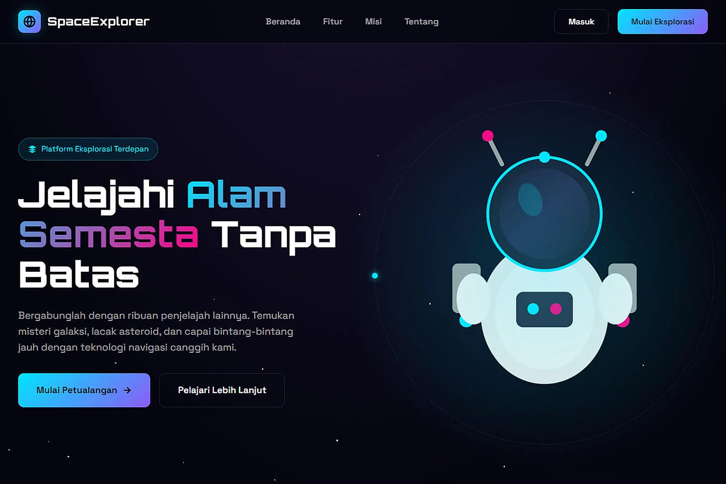 SpaceExplorer landing page