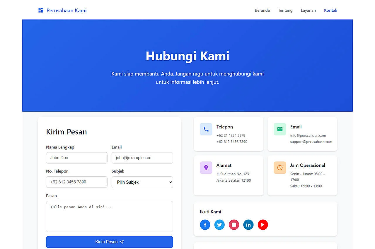 Corporate Contact Page Template HTML